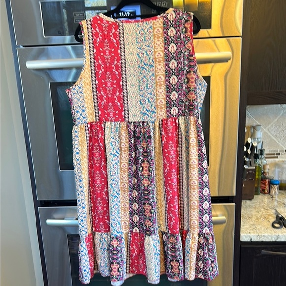 Pink and Red Ruffled Tiered Midi Sundress - Picture 2 of 2